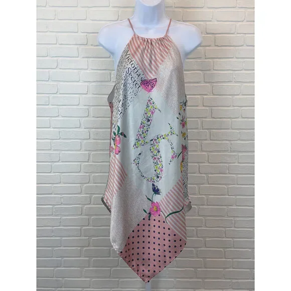 Victoria's Secret Silky Scarf-Print Slip Dress Multi Floral Small