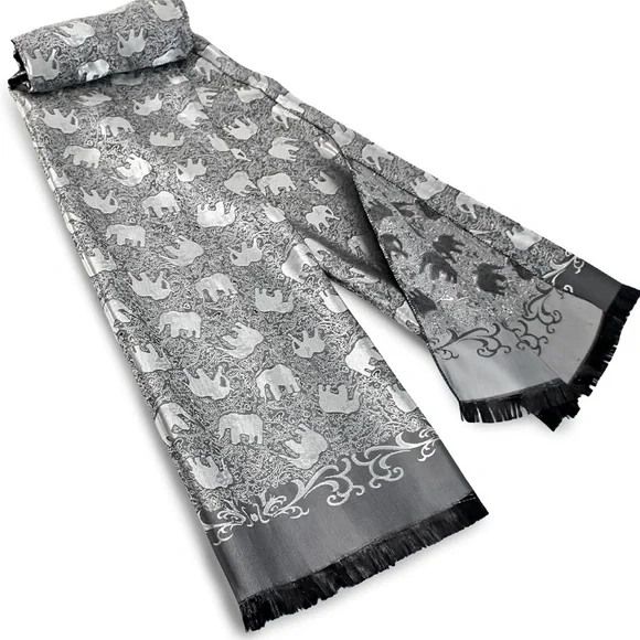 Elegant Elephant Patterned silk Scarf