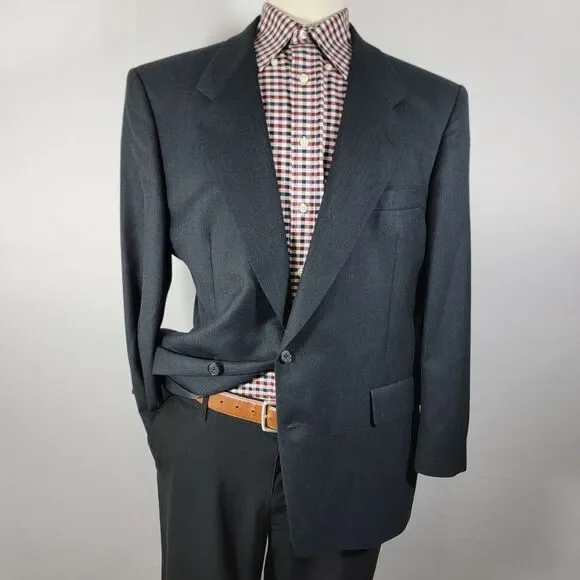 Hart Schaffner Marx Softly Tailored Men's Sport‎ Coat Blazer Two Button Navy 43S