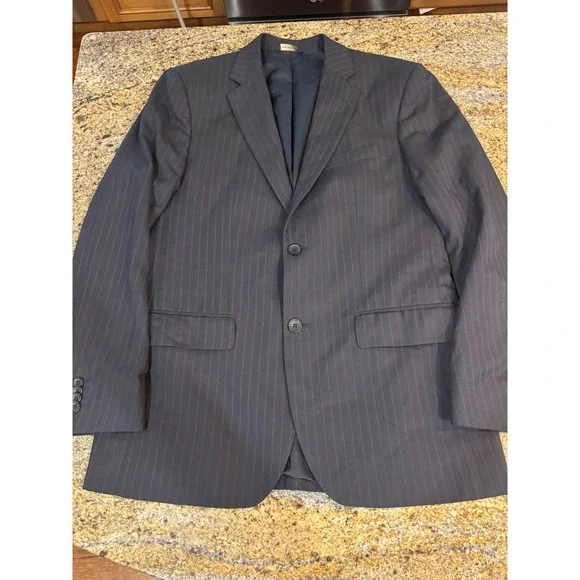 Banana Republic Mens Navy Blue Pinstripe Two‎ Button Blazer Suit Jacket 40R