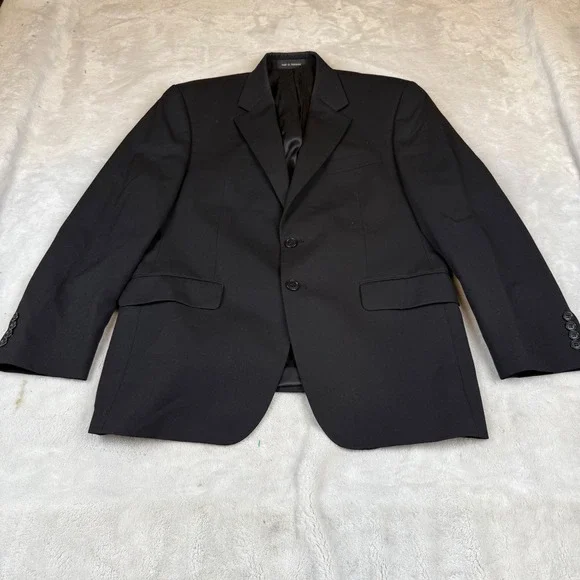 Chaps Mens 39S Black 100% Wool Blazer Two Button‎ Sport Coat Woolmark 50C00781PS