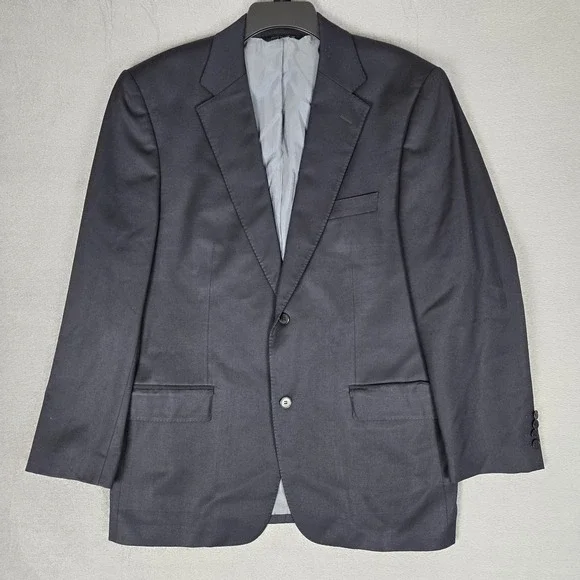 SARAR Blazer Jacket Mens 42S Navy Blue Super 110s Wool Vitale Barberis‎ Canonico
