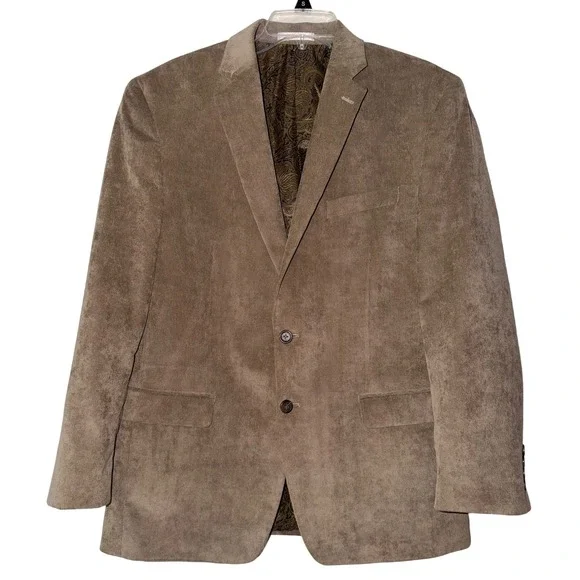 Chaps Mens Tan Corduroy Two Button Blazer Sport Coat‎ 42 Regular NWT