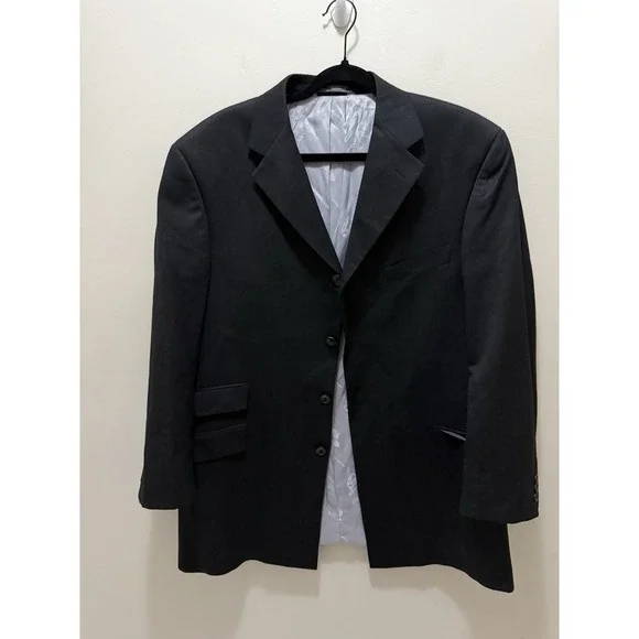 Steve Harvey Collection Black Wool Blazer –‎ Size 46R – Extra Fine Merino Wool
