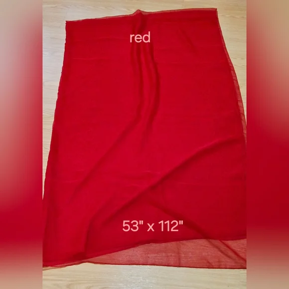 Renaissance Belly Dance Red ChiffonVeil ~ New~ 53