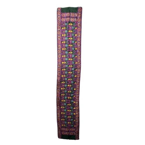 Unbranded Womens Scarf Psychedelic Fish Floral OS Green Magenta Boho Rectangular
