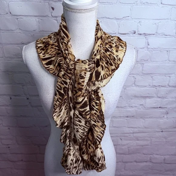 CHICO’S Animal Print Ruffle Scarf