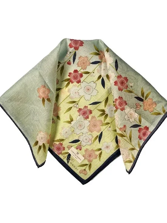 NWT Yukiko Hanai Cherry Blossom Cotton Scarf 19