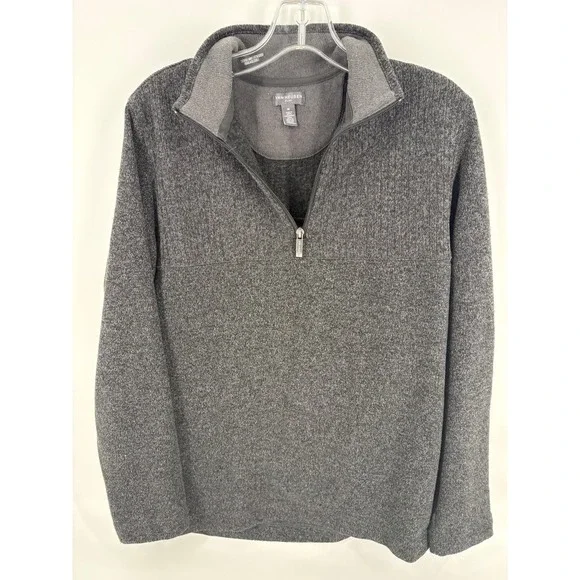 Van Heusen Flex Gray 1/4 Zip Pullover Sweater Men's‎ Medium Casual