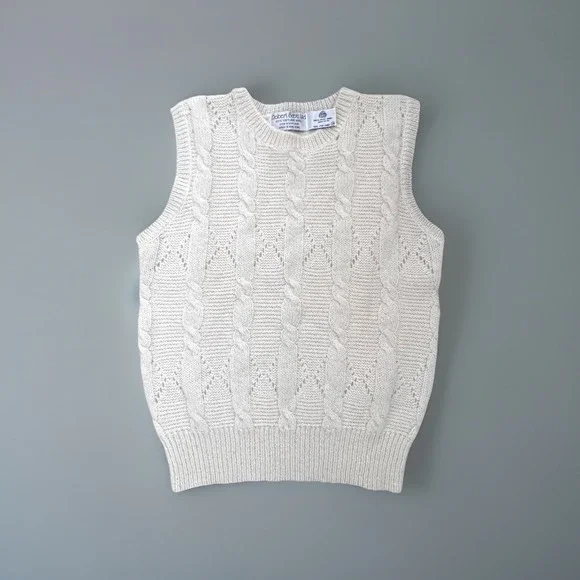 VTG Robert Scott Sweater Vest 34 S M‎ Lagenlook Shetland Wool Scotland Fisherman