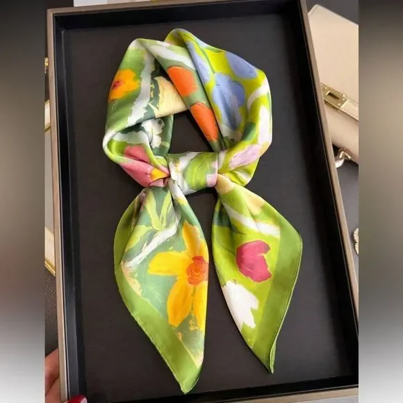 Floral Green Scarf S14
