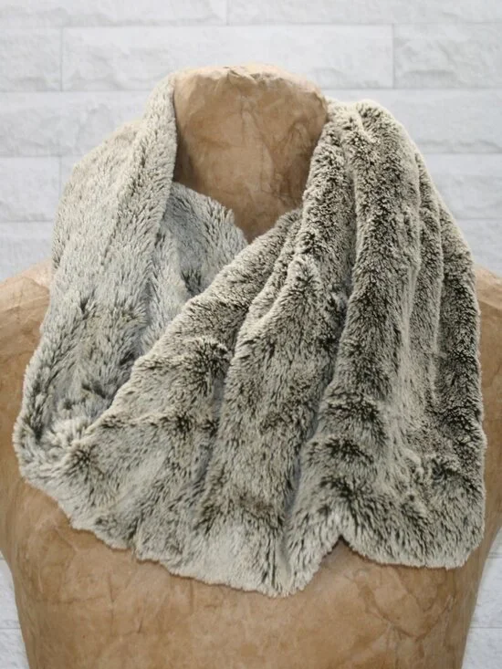 Faux Fur Infinity Scarf Cowl Neck Warmer Soft Fuzzy Accessory One Size
