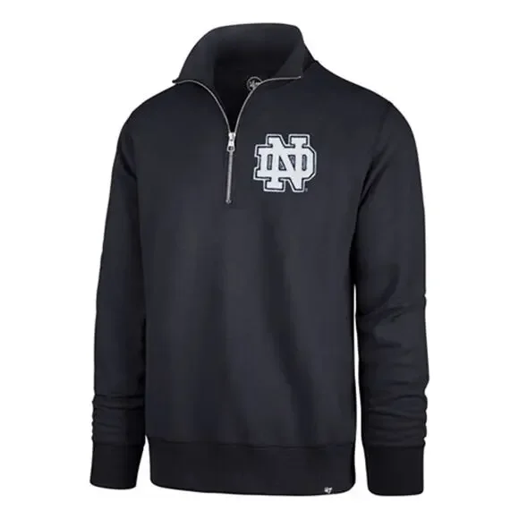 Notre Dame Navy Pullover Embroidered Men's Small 1/4 Zip Fleece Fighting Irish