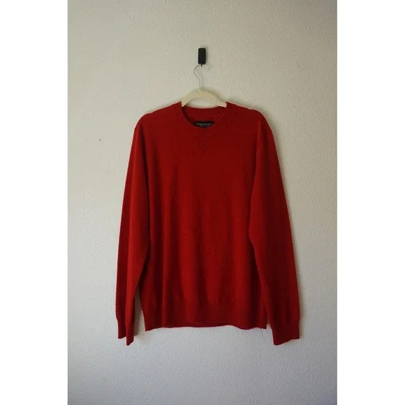 Banana Republic 100%‎ Cashmere CrewNeck Sweater Mens Large Red Pullover