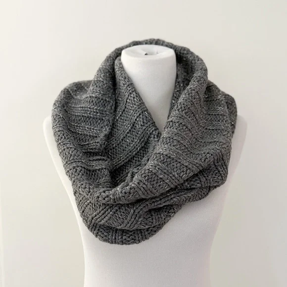 New York & Company Grey Knit Infinity Scarf