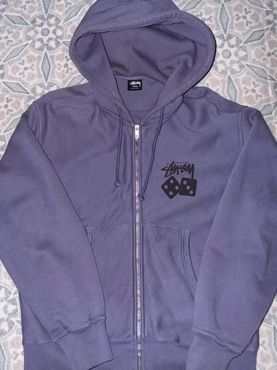 Stüssy Purple Zip-Up Hoodie medium