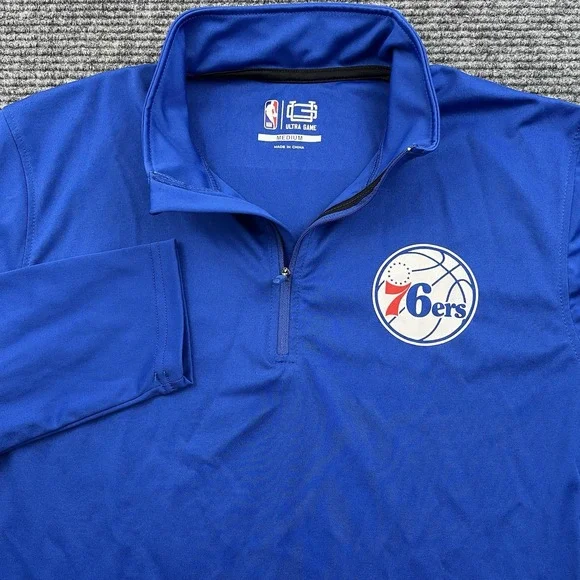Philadelphia 76ers 1/4‎ Zip Sweater Men's Size Medium NBA Ultra Game Performance