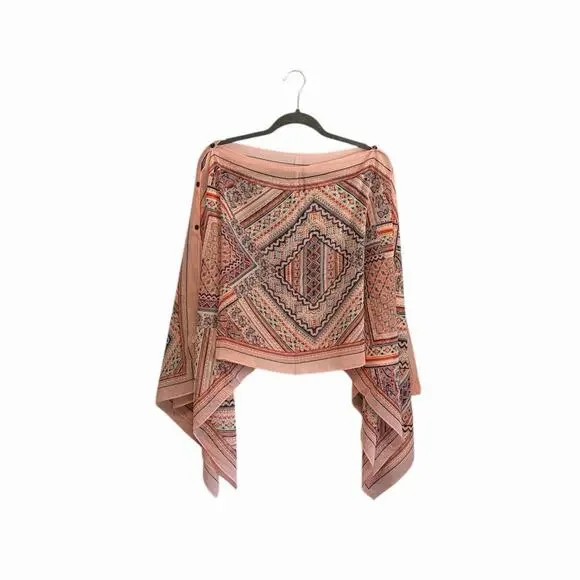 Crosstree Lane Pink Blue Geometric Pattern Wrap Scarf No Size NWT 90s Cape