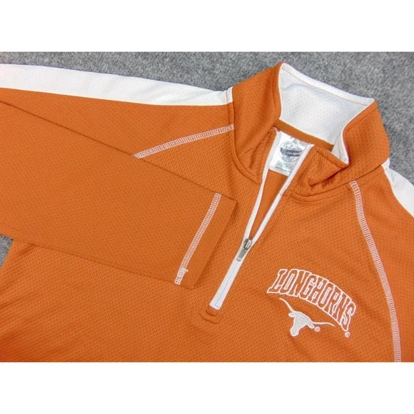 Texas Longhorns Pullover Mens Small 1/4‎ Zip Orange Solid NCAA Gameday Sporty