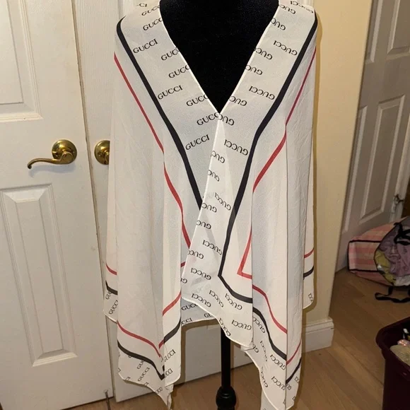 White and Red Scarf