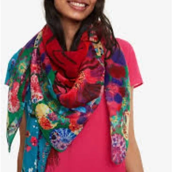 Desigual Multicolor Floral Scarf