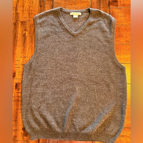 Geoffrey Beene Sweater Vest - Merino Wool Blend - Large - Old Money, Luxury
