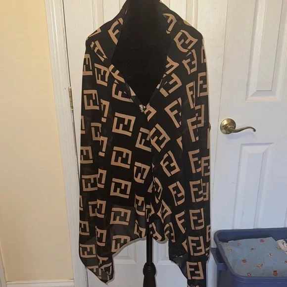 Black and Tan Monogram Wrap