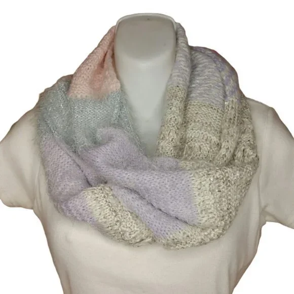 Icing Infinity Scarf Pink Lavender White Silver