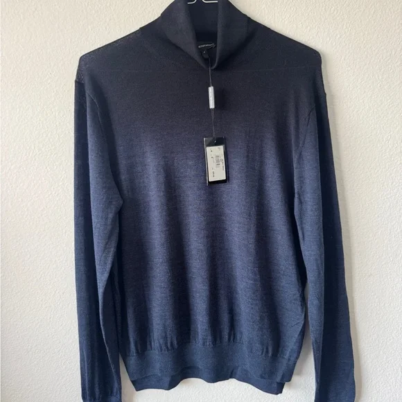 Emporio Armani Men's Navy Turtleneck Sweater