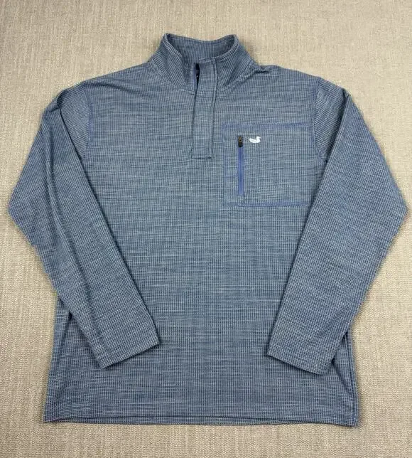 Southern Marsh FieldTec Quarter Zip Pullover Mens Small Blue Performance Shirt