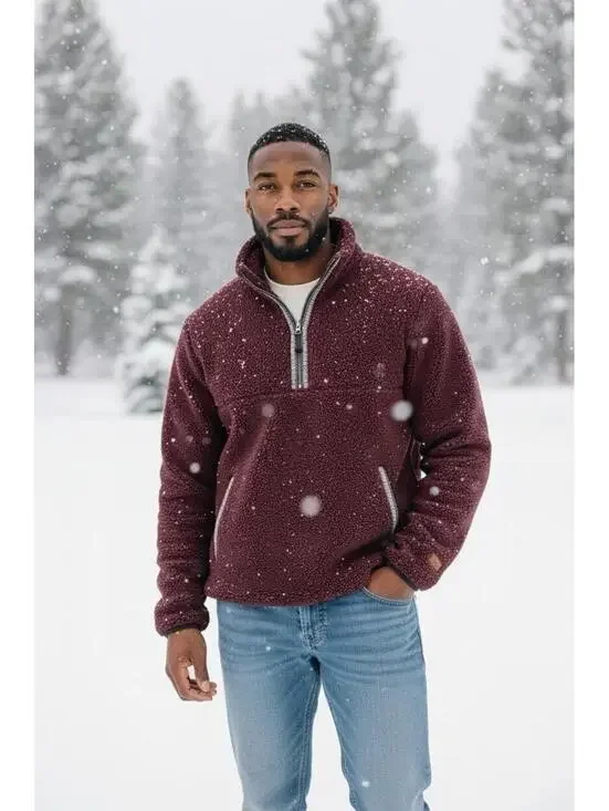 $178 UGG UGGbraid Confetti Half Zip Pullover Men's Size L Wild Grape