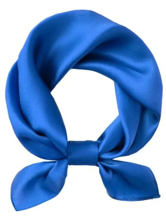 Satin Scarf Square Hair Wrap Headband Handbag Purse Accessory