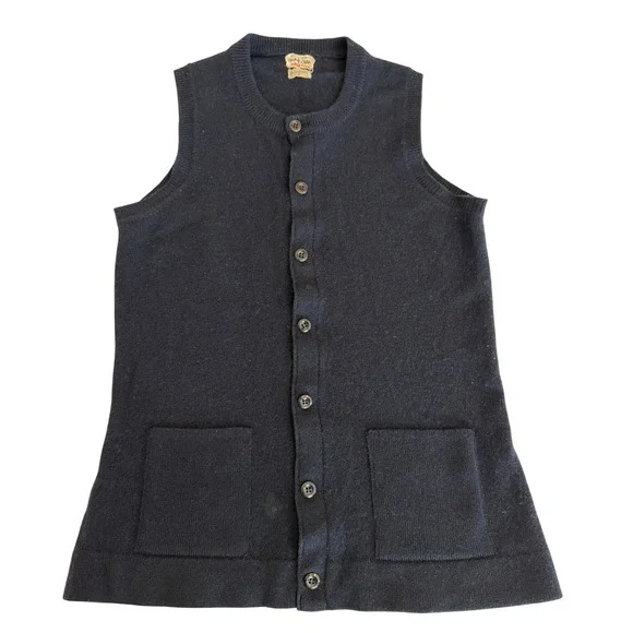 Vintage Alan Paine Strawbridge Navy Lambswool Sweater Vest Made England M