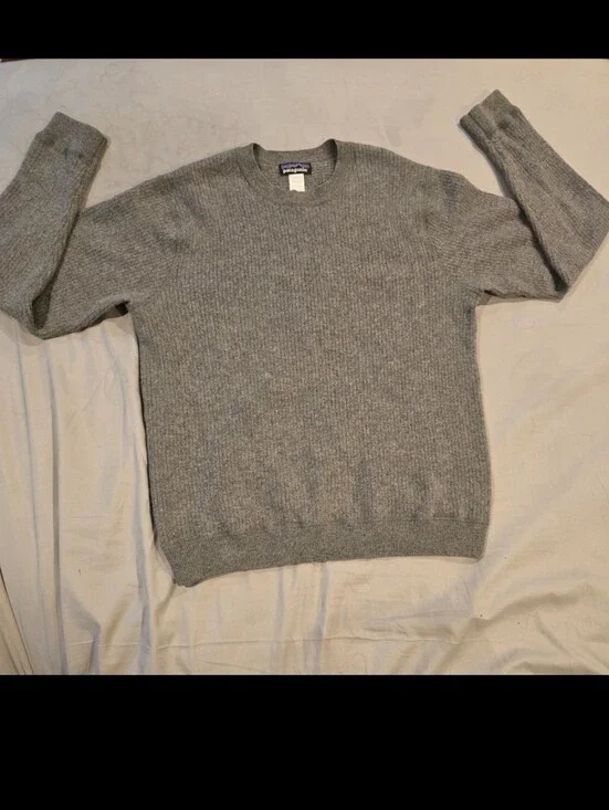 Patagonia Mens Recycled Cashmere Crewneck Sweater Forge Grey Size Large