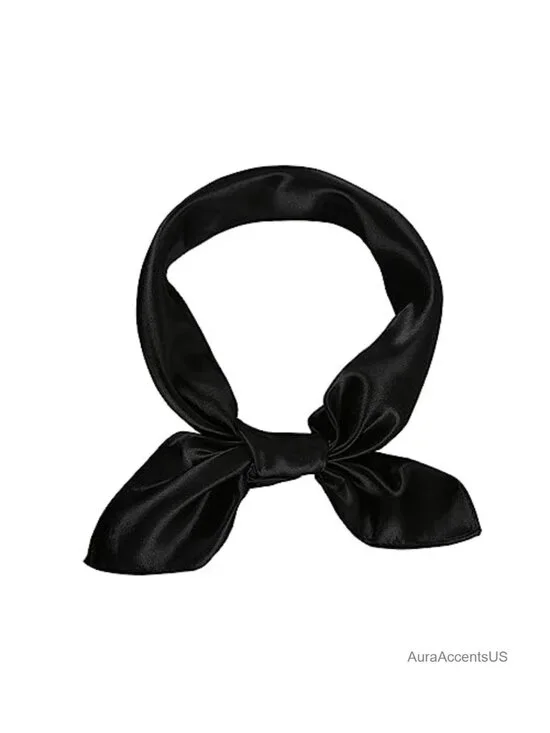 Square Satin Scarf Wrap Ribbon Neck Scarves Retro Costume