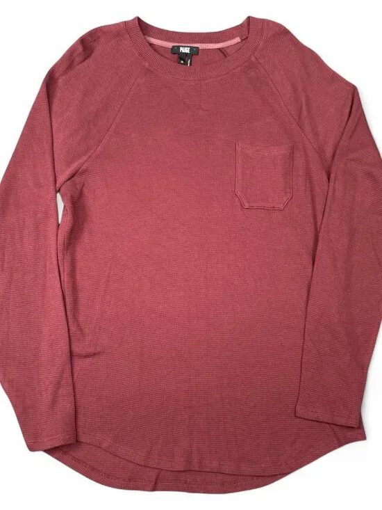 Paige Thermal Waffle Knit Pullover Men's Medium Red Velvet Crewneck