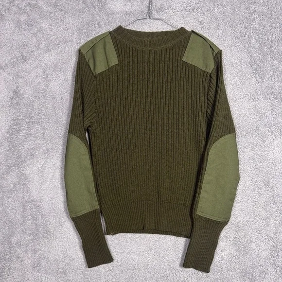 USMC Marine Green 100% Wool Knit Service Sweater Commando Woolly Pully Mens 38