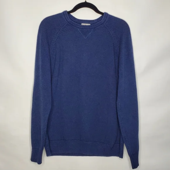 L.L. Bean‎ Cashmere Cotton Men's Sweater Size M Long Sleeve Navy Pullover Casual