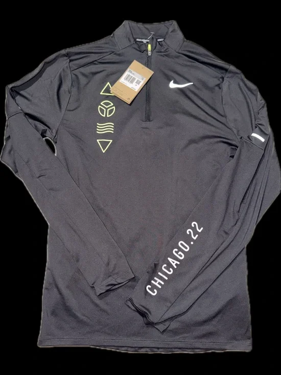 Nike Black Long Sleeve 1/4 Zip Training Top with Neon Accents