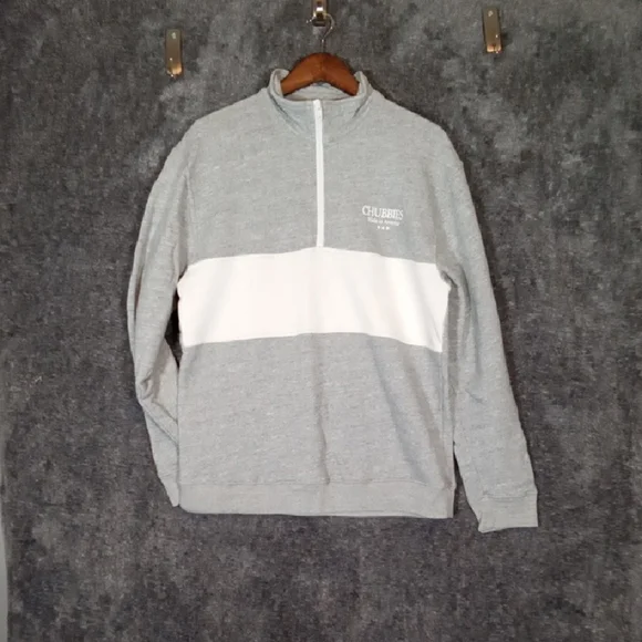 Chubbies Men's Zip-Up Sweater 1/4 Zip Long Sleeve Made In USA SIZE M