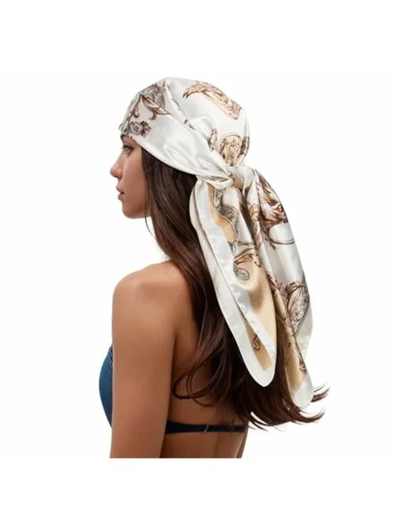 RIIQIICHY Head Scarf for Women Like Silk Scarf Hair Scarf Printed Square Scarf