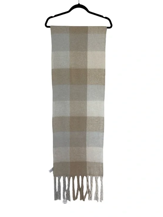 NEW Old Navy Neutral Colorblock Fuzzy Warm Long Scarf - One Size