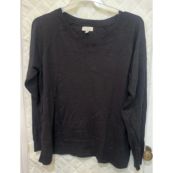 Lucky Brand Ladies' V-Neck Sweater (1722442) Black Size Large
