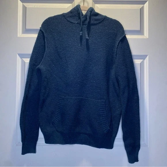 American Eagle Outfitters Men's Navy Wool/Silk Hoodie Sweater Size Medium