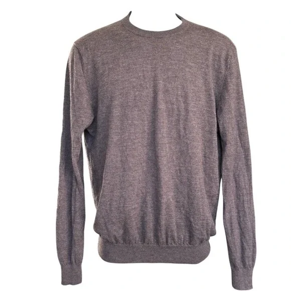SuitSupply‎ Pure Cashmere Sweater Sz XL Brown Crewneck Quiet Luxury Neutral
