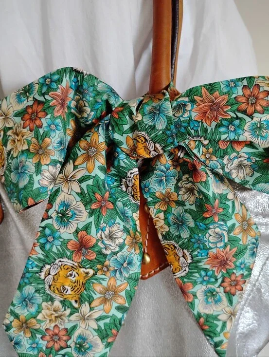 Liberty Art Fabric Tana Lawn Skinny Scarf Scotty's Tiger Colorful Floral Bespoke