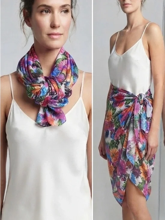 CHIC FLORAL COLORFUL SCARF/SARONG