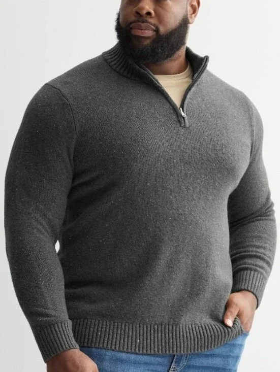 Sonoma Men's Gray Half-Zip Sweater 3XL TALL
