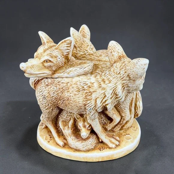 Harmony Kingdom The Foxes Treasure Jest Trinket Box Peter Calvesbert 1995‎ VTG
