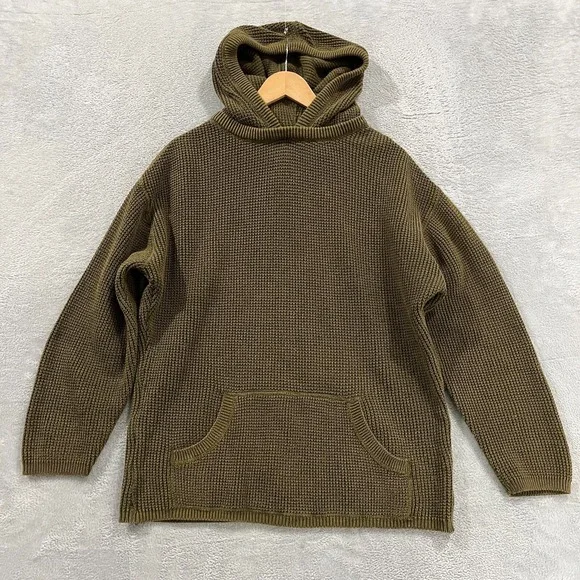 VTG Shaver‎ Lake Sweater Men's XL Heavy Knit Hooded Green Preppy Cotton